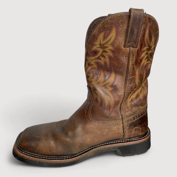 Justin WK4686 Driller Work Leather Square Toe Western Cowboy Boots Men's 7.5 D - Picture 5 of 12